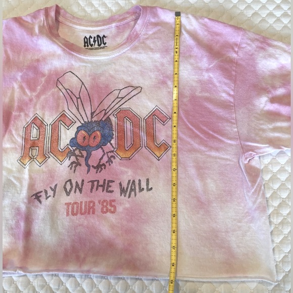 AC/DC Tie Dye Cropped Graphic Tee L - Picture 9 of 10